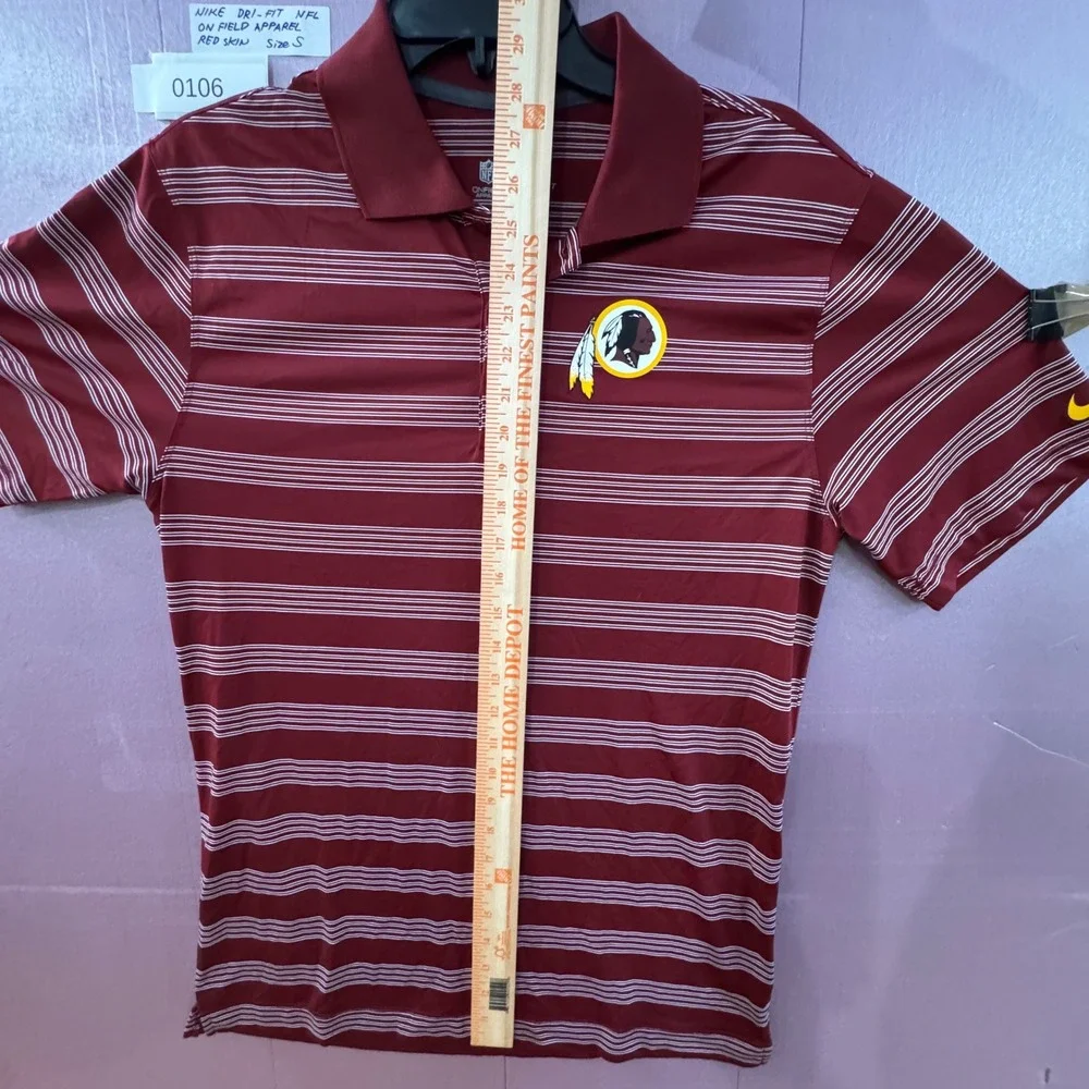 Nike Dri‎ Fit NFL Washington Redskins On-Field Polo Shirt Men's Size S Burgundy